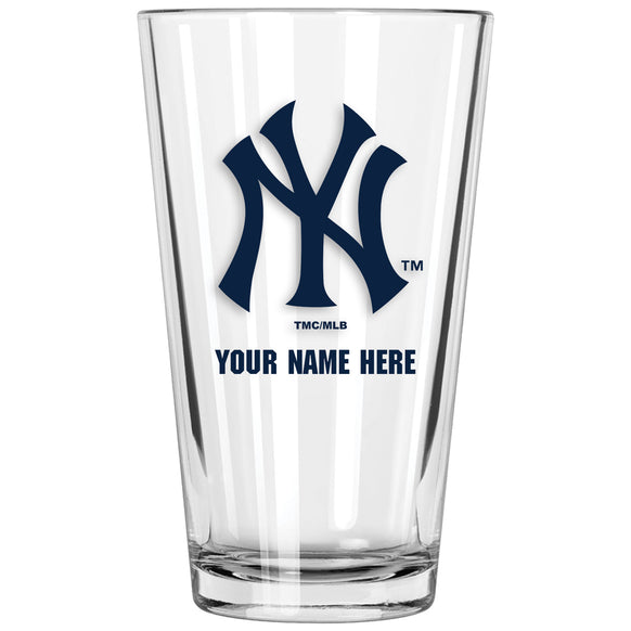 17oz Personalized Pint Glass | New York Yankees