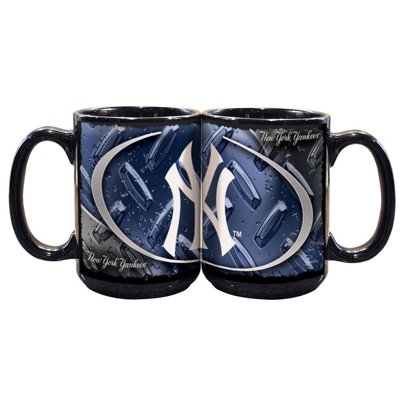 15oz Black Diamond Plate Mug | New York Yankees MLB, New York Yankees, NYY, OldProduct 687746137322 $13