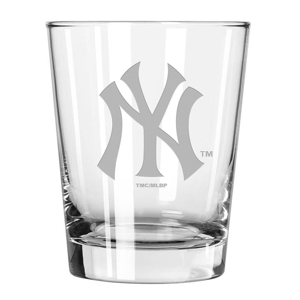 15oz Double Old Fashion Etched Glass | New York Yankees CurrentProduct, Drinkware_category_All, MLB, New York Yankees, NYY 194207262757 $13.49