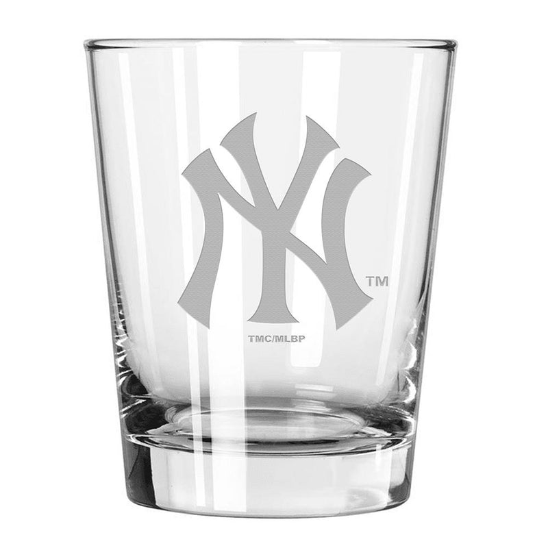 15oz Double Old Fashion Etched Glass | New York Yankees CurrentProduct, Drinkware_category_All, MLB, New York Yankees, NYY 194207262757 $13.49