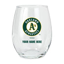 15oz Personalized Stemless Glass | Oakland Athletics