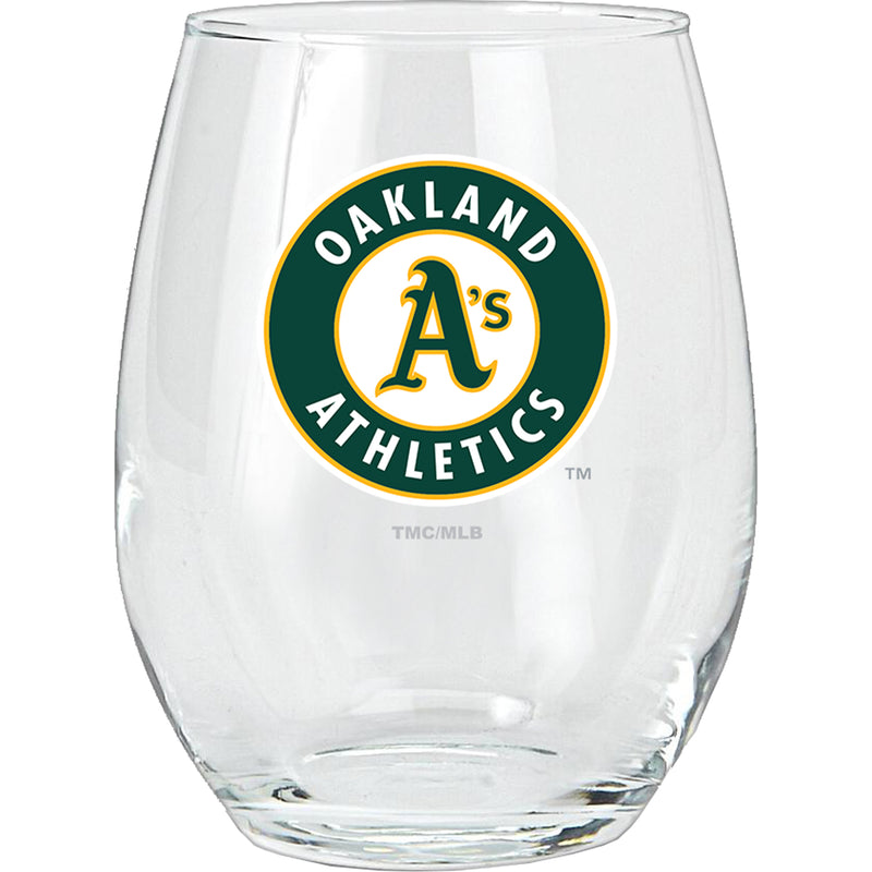 15oz Stemless Glass Tumbler | Oakland Athletics