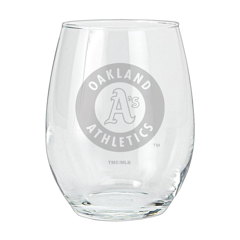 15oz Etched Stemless Tumbler | Oakland Athletics CurrentProduct, Drinkware_category_All, MLB, Oakland Athletics, OAT 194207265697 $12.49