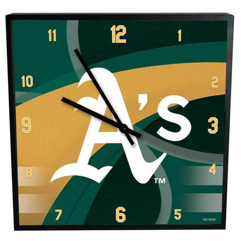 12 Inch Square Carbon Fiber Clock | Oakland Athletics MLB, Oakland Athletics, OAT, OldProduct 687746320564 $25