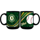 15oz Dynamic Style Black Mug | Oakland Athletics CurrentProduct, Drinkware_category_All, MLB, Oakland Athletics, OAT 888966972957 $15.49