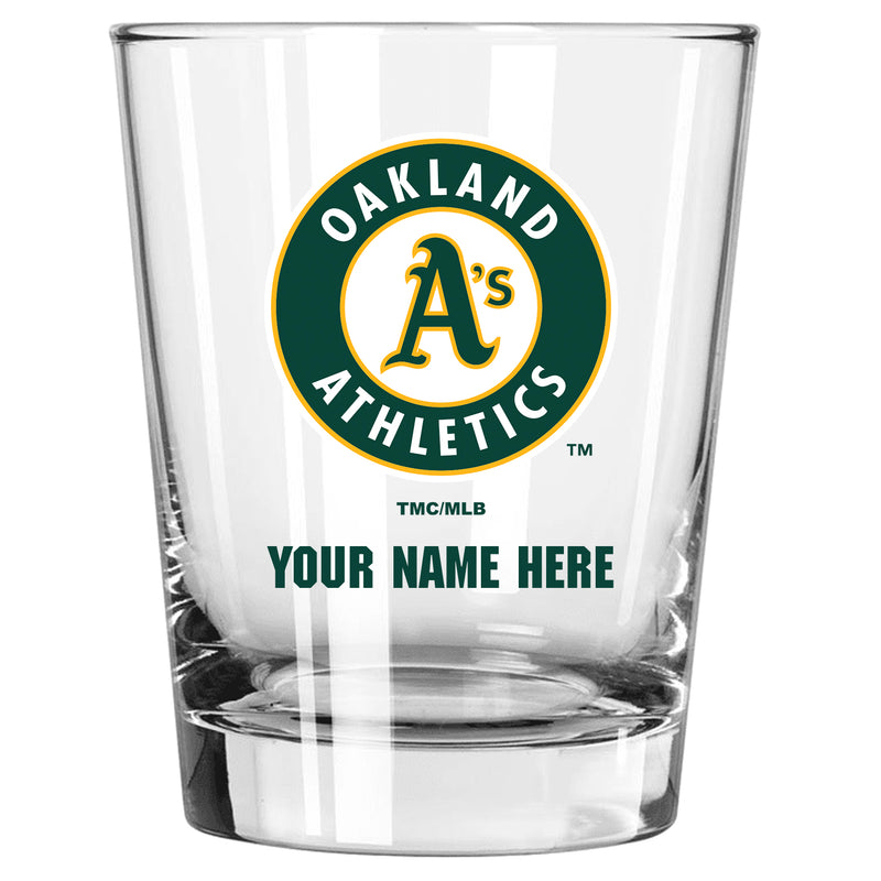 15oz Personalized Stemless Glass | Oakland Athletics