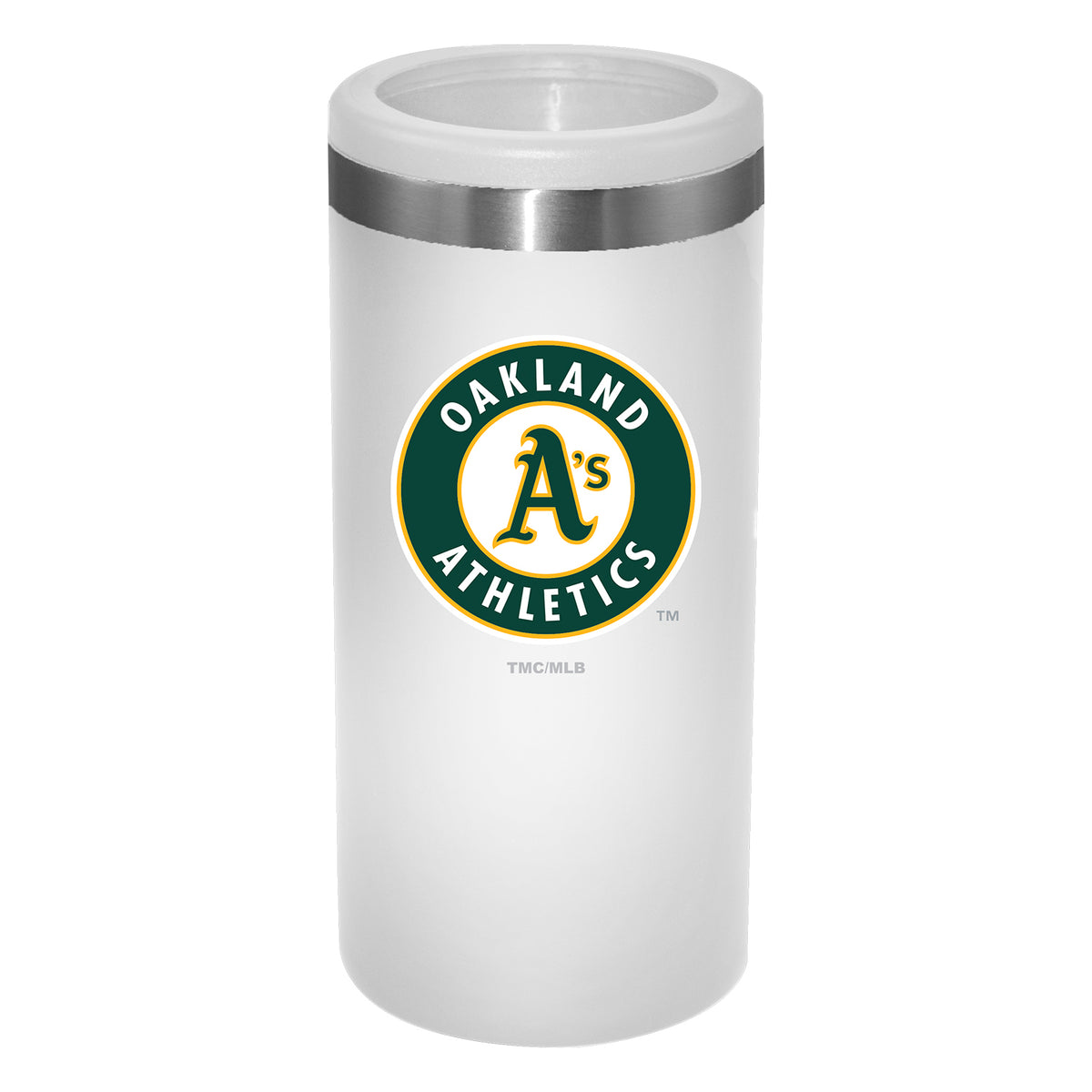 12oz White Slim Can Holder | Oakland Athletics