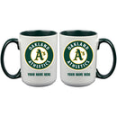 15oz Inner Color Personalized Ceramic Mug | Oakland Athletics 2790PER, CurrentProduct, Drinkware_category_All, MLB, Oakland Athletics, OAT, Personalized_Personalized  $27.99