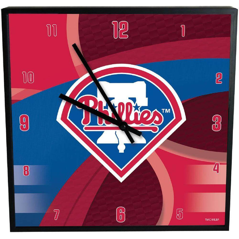 12 Inch Square Carbon Fiber Clock | Philadelphia Phillies MLB, OldProduct, Philadelphia Phillies, PPH 687746320571 $25