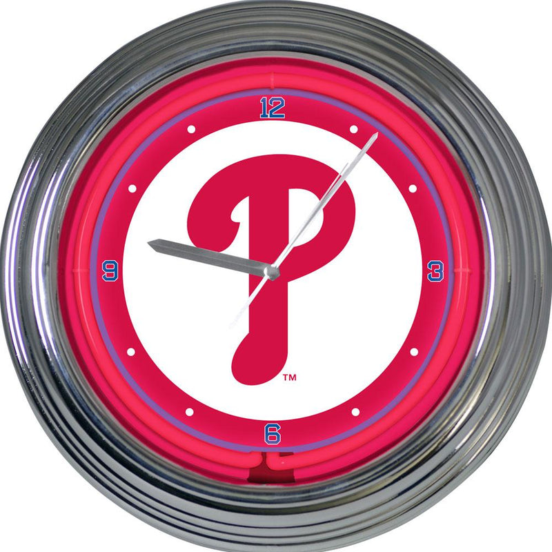 15 Inch Neon Clock | Philadelphia Phillies CurrentProduct, Home & Office_category_All, MLB, Philadelphia Phillies, PPH 687746459370 $87.99