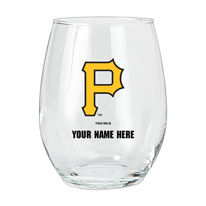 15oz Personalized Stemless Glass | Pittsburgh Pirates