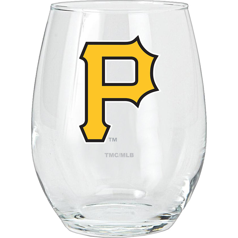 15oz Stemless Glass Tumbler | Pittsburgh Pirates