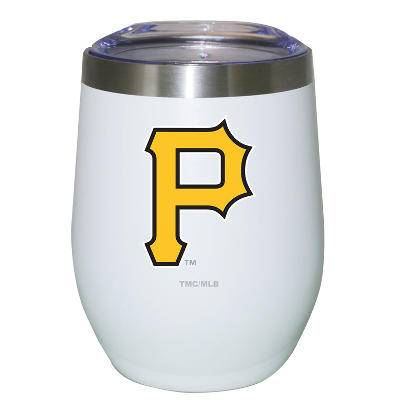 12oz White Stainless Steel Stemless Tumbler | Pittsburgh Pirates CurrentProduct, Drinkware_category_All, MLB, Pittsburgh Pirates, PPI 194207625163 $27.49
