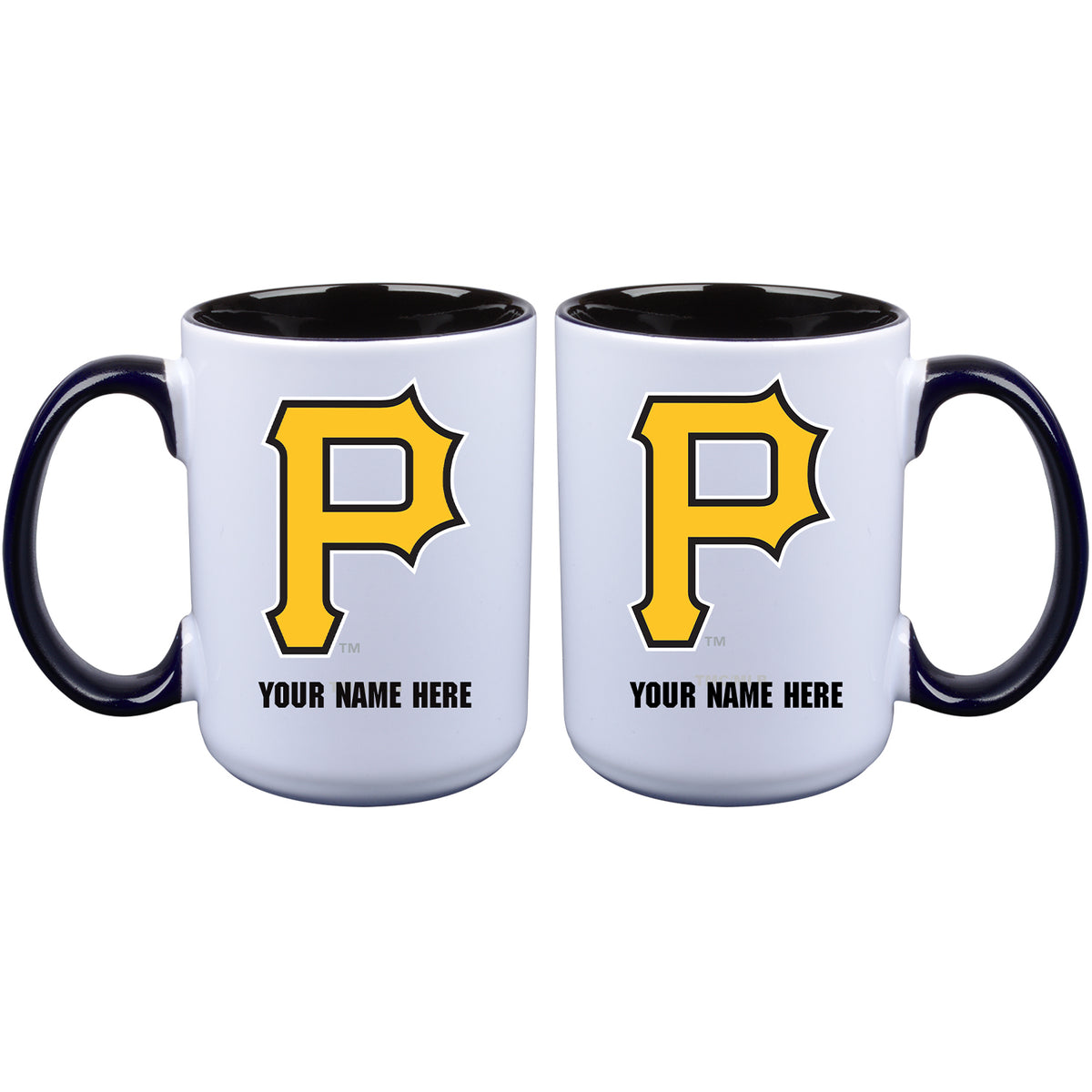 15oz Inner Color Personalized Ceramic Mug | Pittsburgh Pirates 2790PER, CurrentProduct, Drinkware_category_All, MLB, Personalized_Personalized, Pittsburgh Pirates, PPI  $27.99