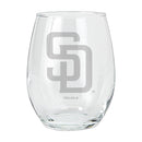 15oz Etched Stemless Tumbler | San Diego Padres CurrentProduct, Drinkware_category_All, MLB, San Diego Padres, SDP 194207265727 $12.49