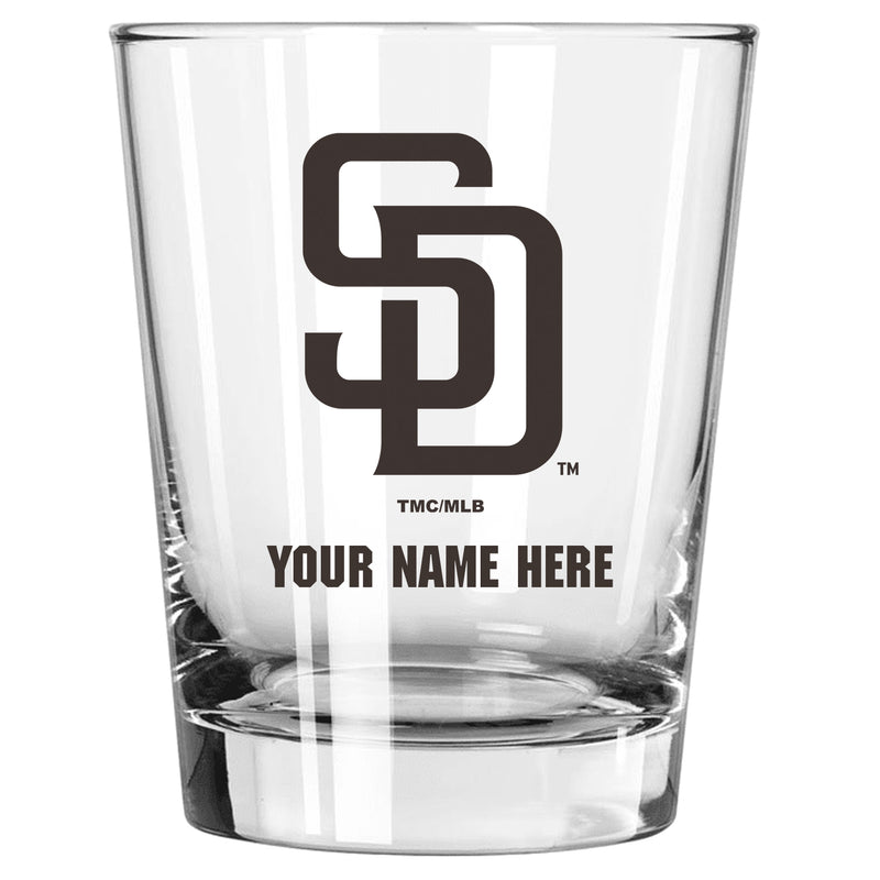 15oz Personalized Stemless Glass | San Diego Padres