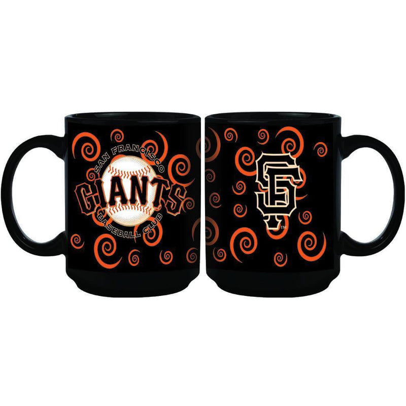 11oz Black Swirl Mug | San Francisco Giants MLB, OldProduct, San Francisco Giants, SFG 687746132563 $11