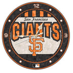 12 Inch Art Glass Clock | San Francisco Giants CurrentProduct, Home & Office_category_All, MLB, San Francisco Giants, SFG 687746446257 $38.49