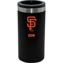 12oz Personalized Black Stainless Steel Slim Can Holder | San Francisco Giants