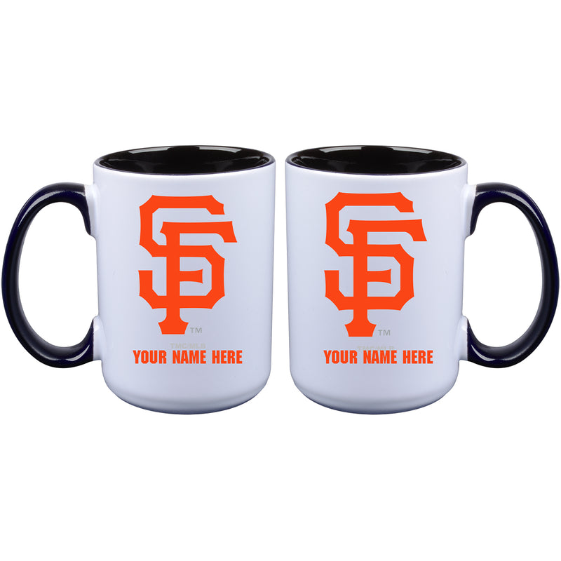15oz Inner Color Personalized Ceramic Mug | San Francisco Giants 2790PER, CurrentProduct, Drinkware_category_All, MLB, Personalized_Personalized, San Francisco Giants, SFG  $27.99