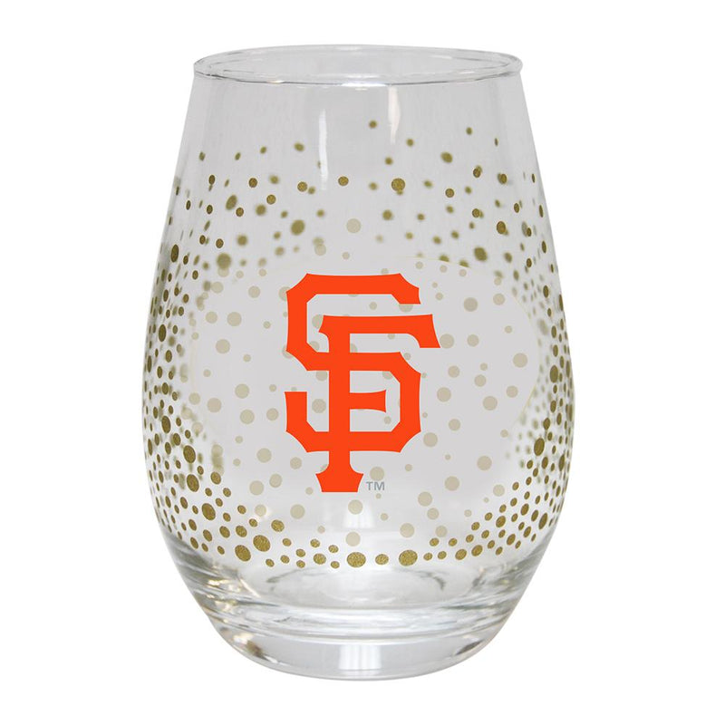 15oz Glitter Stemless Wine Glass | San Francisco Giants MLB, OldProduct, San Francisco Giants, SFG 888966965461 $14
