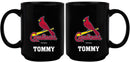 15oz Black Personalized Ceramic Mug | St. Louis Cardinals CurrentProduct, Drinkware_category_All, Engraved, MLB, Personalized_Personalized, SLC, St Louis Cardinals 194207502372 $21.86
