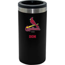 12oz Personalized Black Stainless Steel Slim Can Holder | St Louis Cardinals
