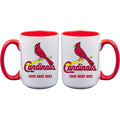 15oz Inner Color Personalized Ceramic Mug | St Louis Cardinals 2790PER, CurrentProduct, Drinkware_category_All, MLB, Personalized_Personalized, SLC, St Louis Cardinals  $27.99