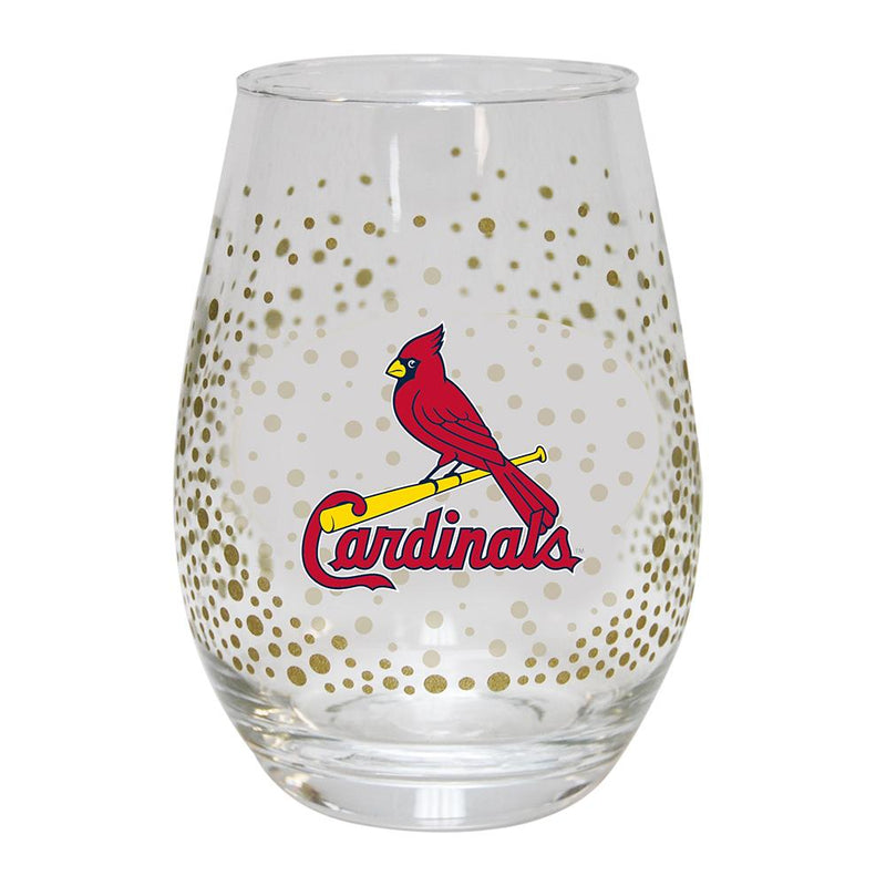 15oz Glitter Stemless Wine Gls CARDINALS MLB, OldProduct, SLC, St Louis Cardinals 888966965478 $14