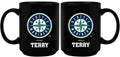 15oz Black Personalized Ceramic Mug  | Seattle Mariners CurrentProduct, Drinkware_category_All, Engraved, MLB, Personalized_Personalized, Seattle Mariners, SMA 194207502389 $21.86