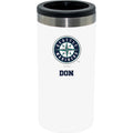 12oz Personalized White Stainless Steel Slim Can Holder | Seattle Mariners