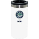 12oz Personalized White Stainless Steel Slim Can Holder | Seattle Mariners