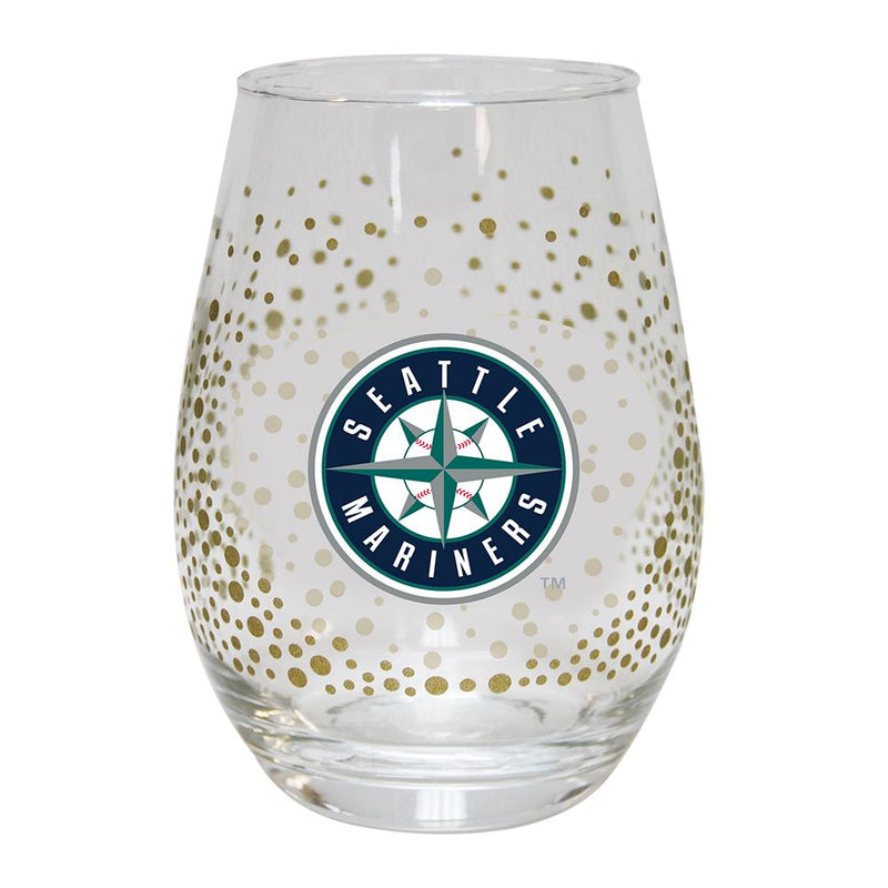 15oz Glitter Stemless Wine glass | Seattle Mariners MLB, OldProduct, Seattle Mariners, SMA 888966965485 $14