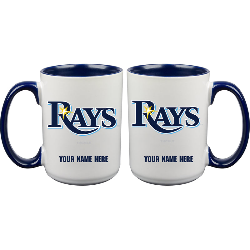 15oz Inner Color Personalized Ceramic Mug | Tampa Bay Rays 2790PER, CurrentProduct, Drinkware_category_All, MLB, Personalized_Personalized, Tampa Bay Rays, TBD  $27.99