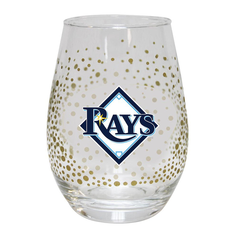 15oz Glitter Stemless Wine Glass | Tampa Bay Devils MLB, OldProduct, Tampa Bay Rays, TBD 888966965492 $14