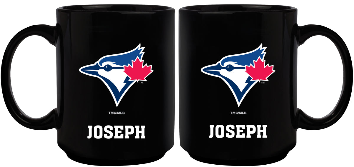 15oz Black Personalized Ceramic Mug | Toronto Blue Jays CurrentProduct, Drinkware_category_All, Engraved, MLB, Personalized_Personalized, TBJ, Toronto Blue Jays 194207502402 $21.86