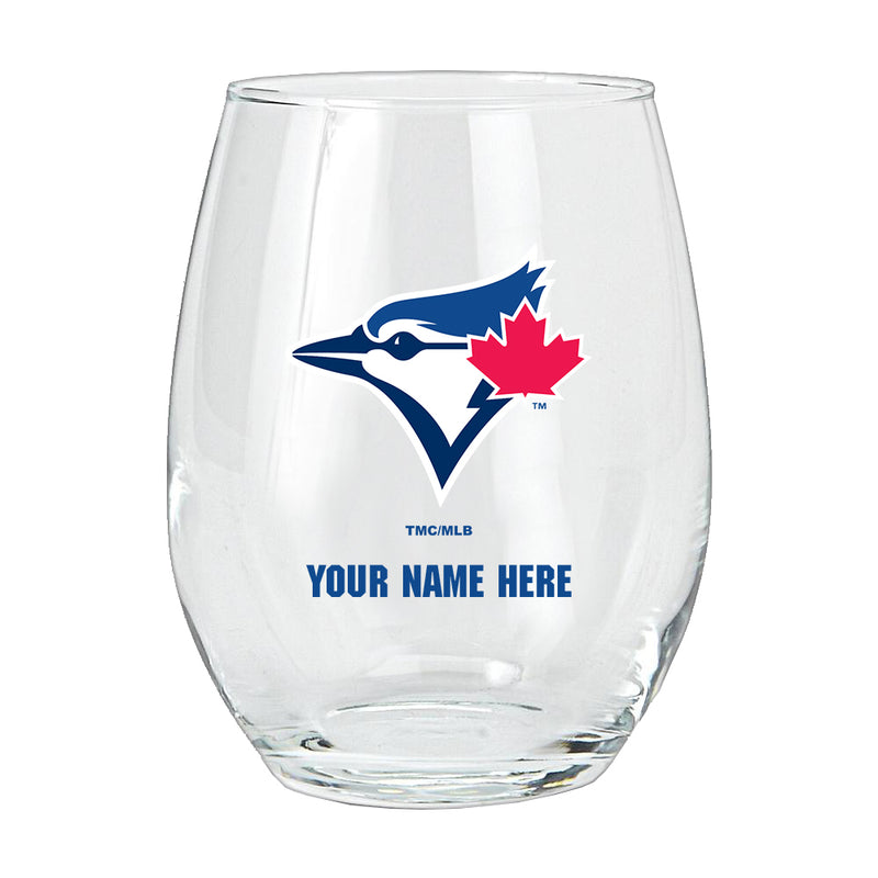 15oz Personalized Stemless Glass | Toronto Blue Jays