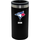 12oz Personalized Black Stainless Steel Slim Can Holder | Toronto Blue Jays