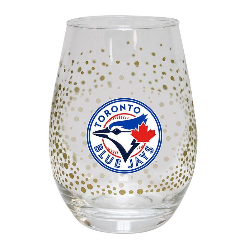 15oz Glitter Stemless Wine Glass | Toronto Blue Jays MLB, OldProduct, TBJ, Toronto Blue Jays 888966965508 $14