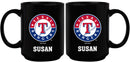 15oz Black Personalized Ceramic Mug | Texas Rangers CurrentProduct, Drinkware_category_All, Engraved, MLB, Personalized_Personalized, Texas Rangers, TRA 194207502419 $21.86