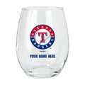 15oz Personalized Stemless Glass | Texas Rangers