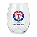 15oz Personalized Stemless Glass | Texas Rangers
