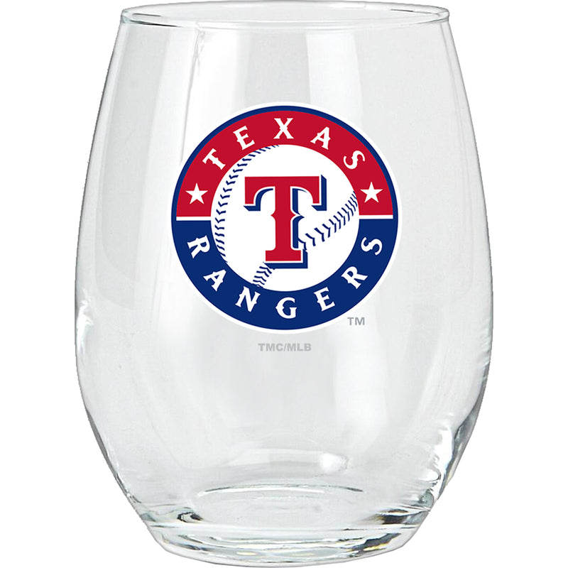 15oz Stemless Glass Tumbler | Texas Rangers