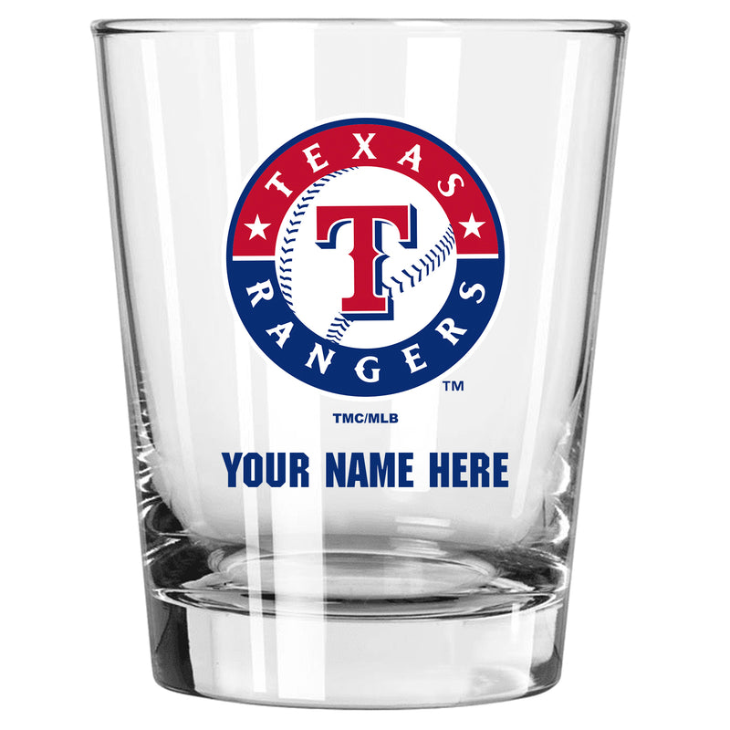 15oz Personalized Stemless Glass | Texas Rangers