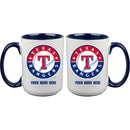 15oz Inner Color Personalized Ceramic Mug | Texas Rangers 2790PER, CurrentProduct, Drinkware_category_All, MLB, Personalized_Personalized, Texas Rangers, TRA  $27.99