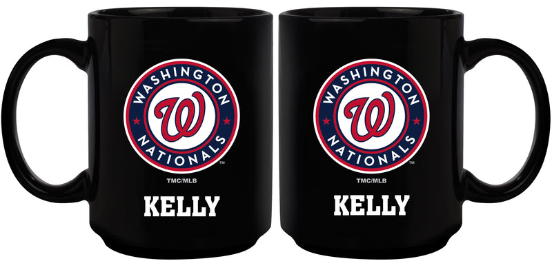 15oz Black Personalized Ceramic Mug | Washington Nationals CurrentProduct, Drinkware_category_All, Engraved, MLB, Personalized_Personalized, Washington Nationals, WNA 194207502426 $21.86