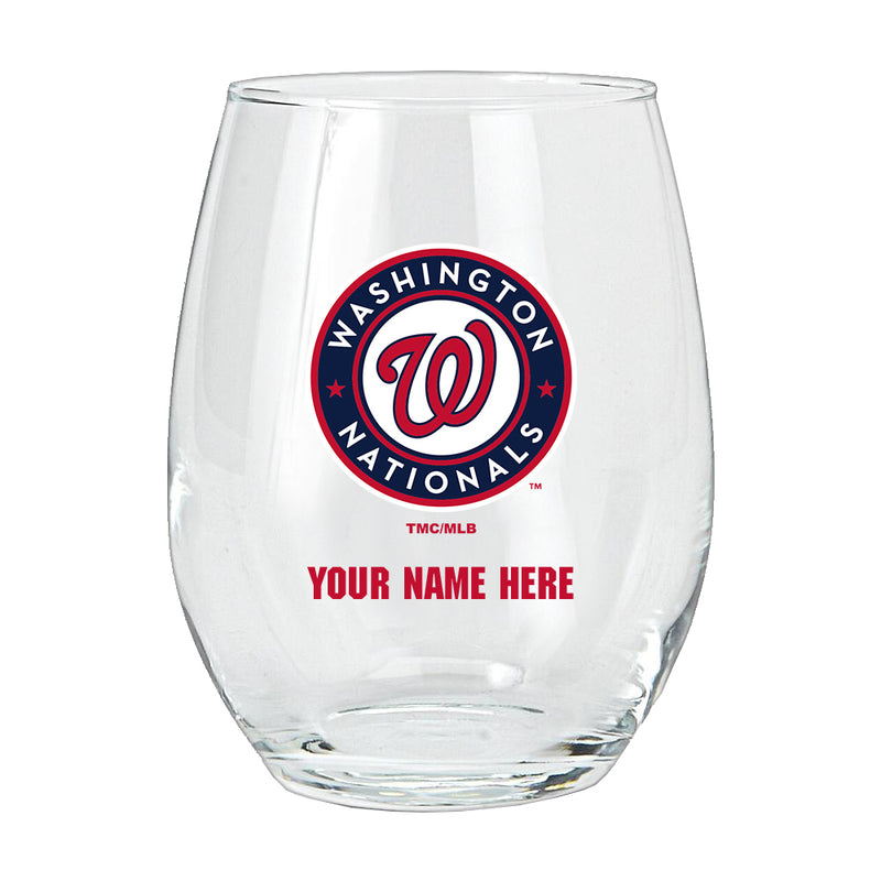 15oz Personalized Stemless Glass | Washington Nationals