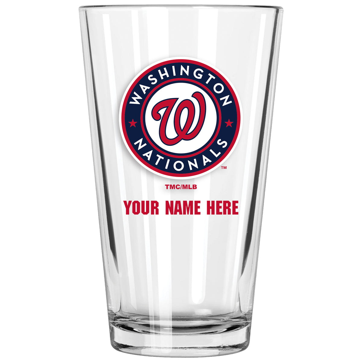 17oz Personalized Pint Glass | Washington Nationals