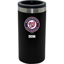 12oz Personalized Black Stainless Steel Slim Can Holder | Washington Nationals