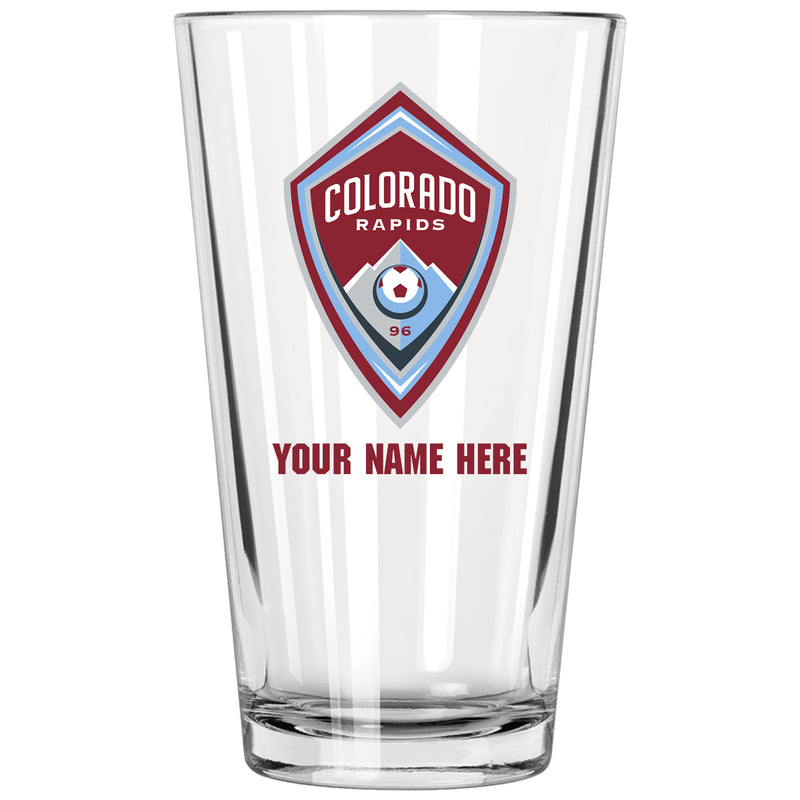17oz Personalized Pint Glass | Colorado Rapid